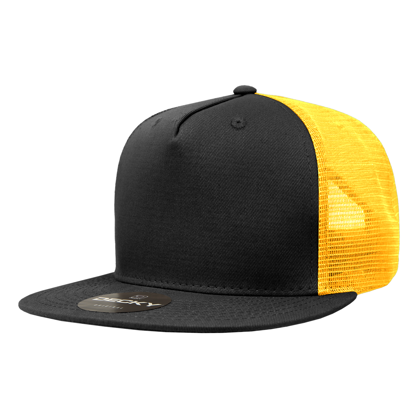5 Panel High Profile Structured Cotton Blend Trucker