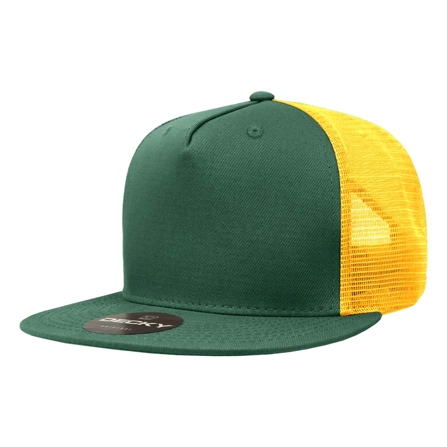5 Panel High Profile Structured Cotton Blend Trucker
