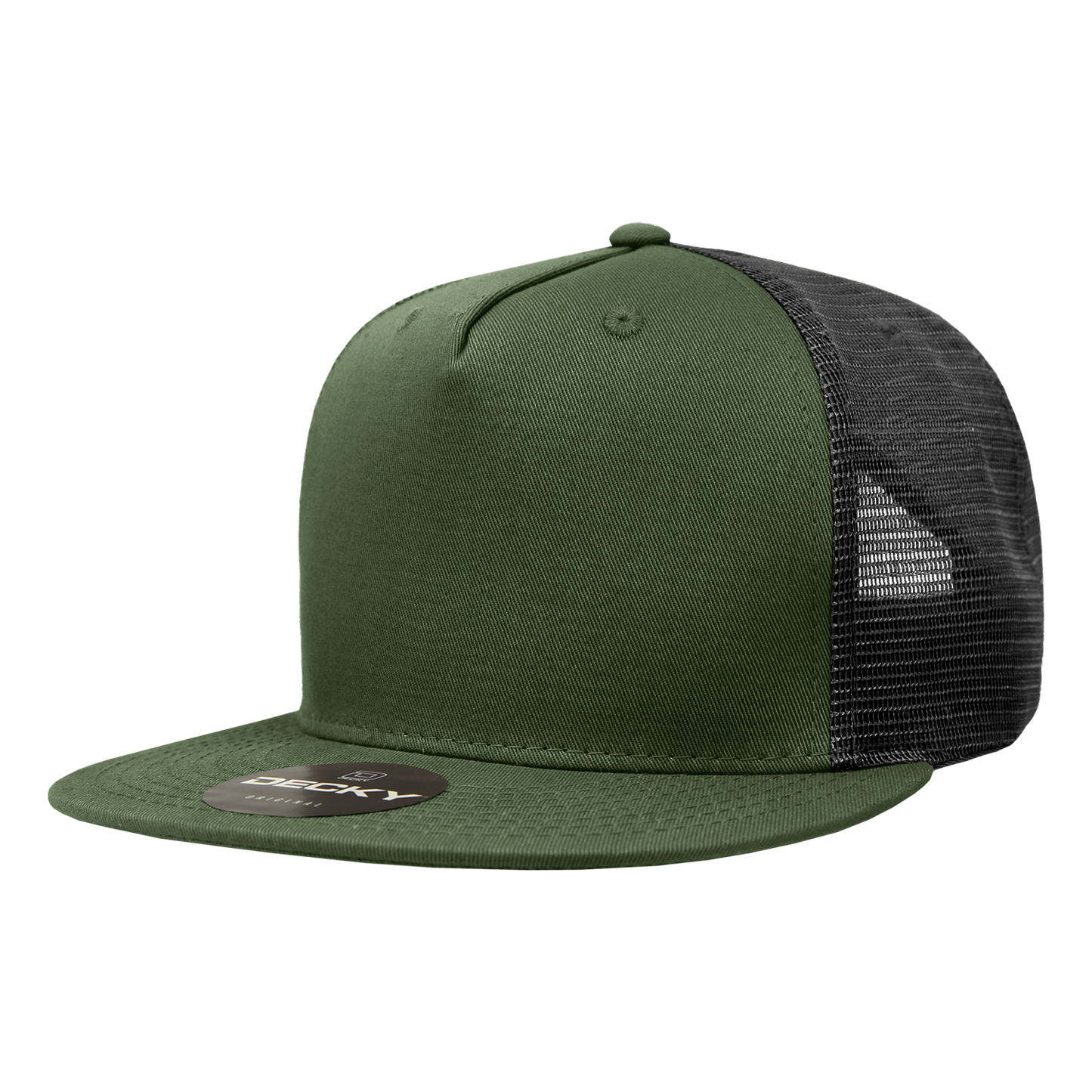 5 Panel High Profile Structured Cotton Blend Trucker