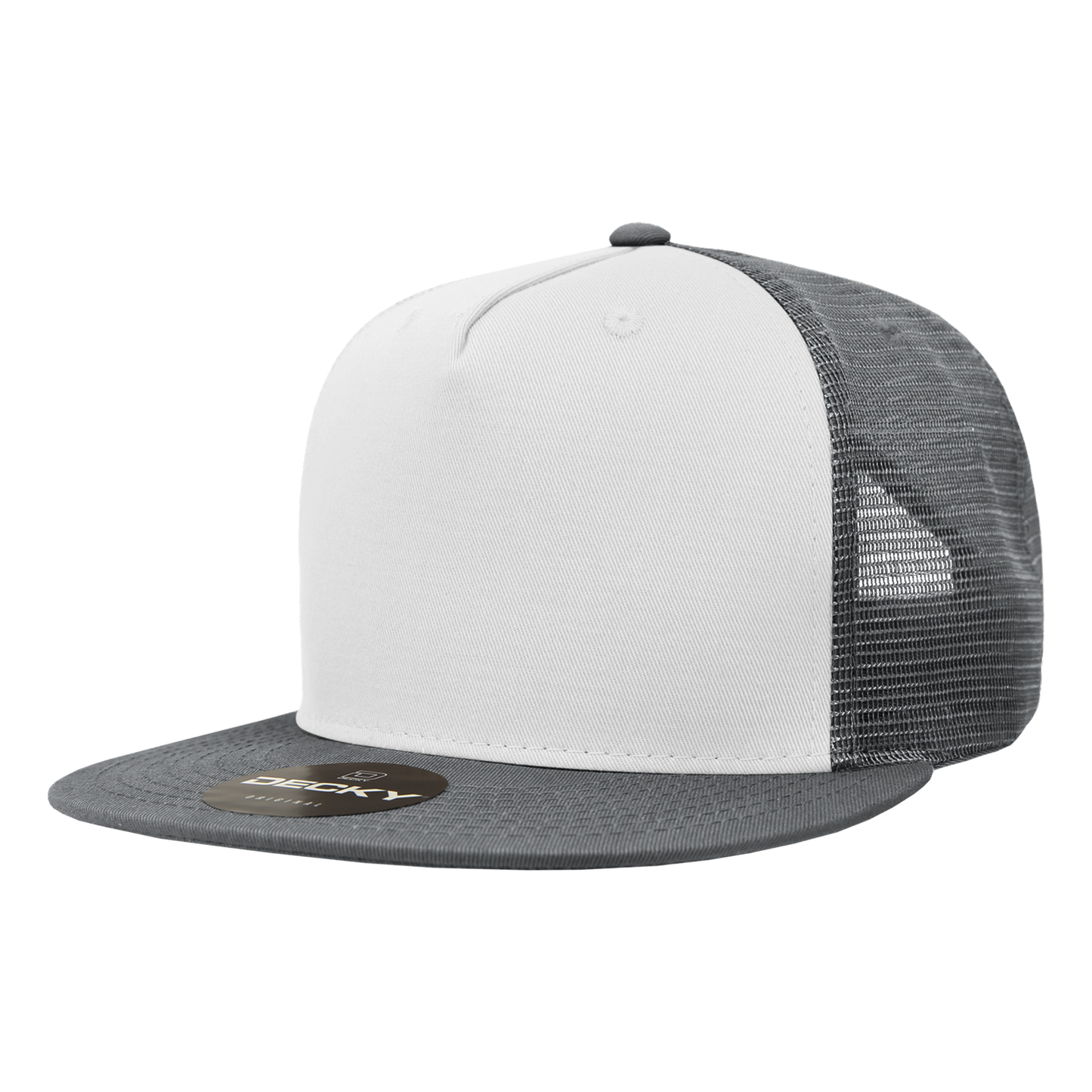 5 Panel High Profile Structured Cotton Blend Trucker