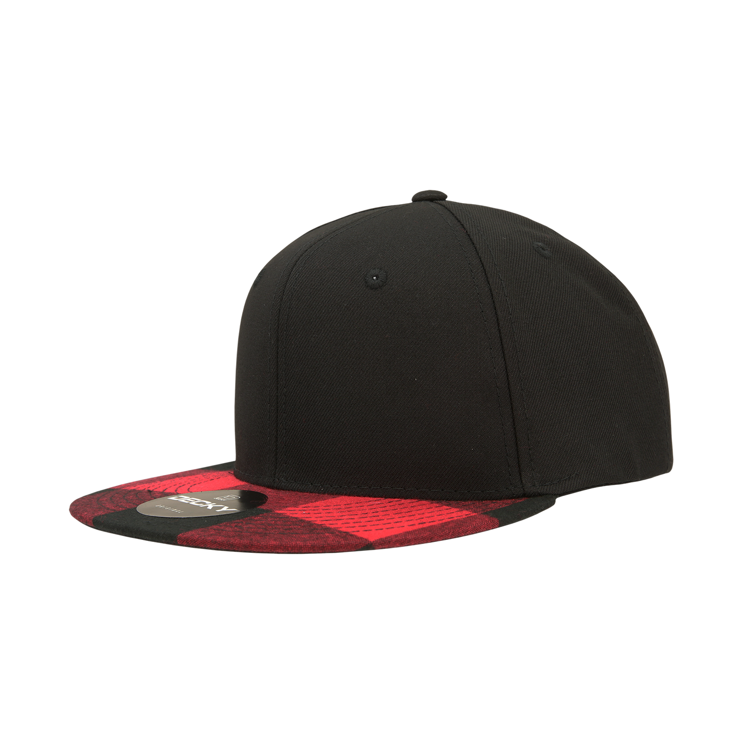 6 Panel High Profile Structured Plaid Bill Snapback