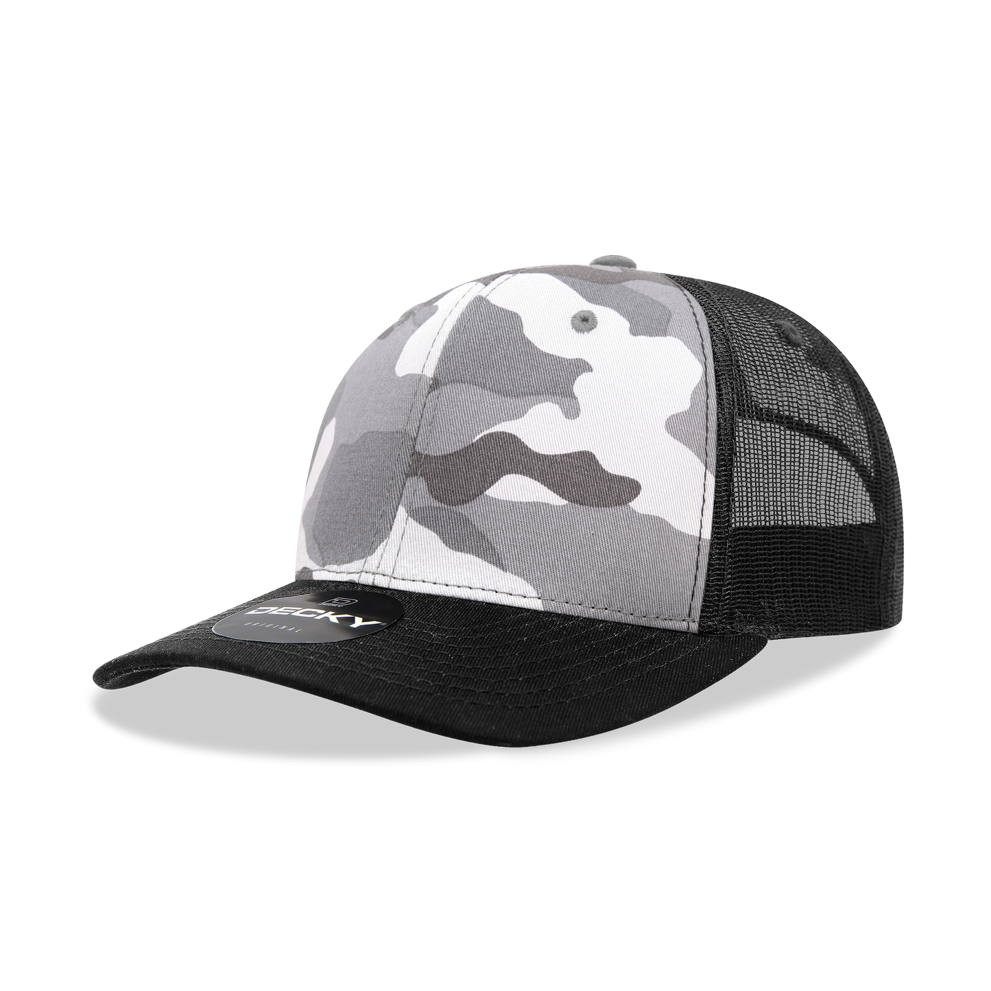 6 Panel Mid Profile Structured Camo Trucker