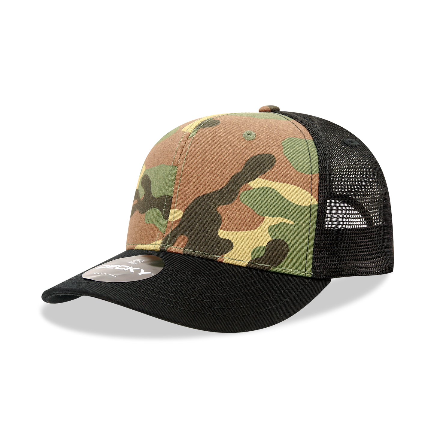 6 Panel Mid Profile Structured Camo Trucker