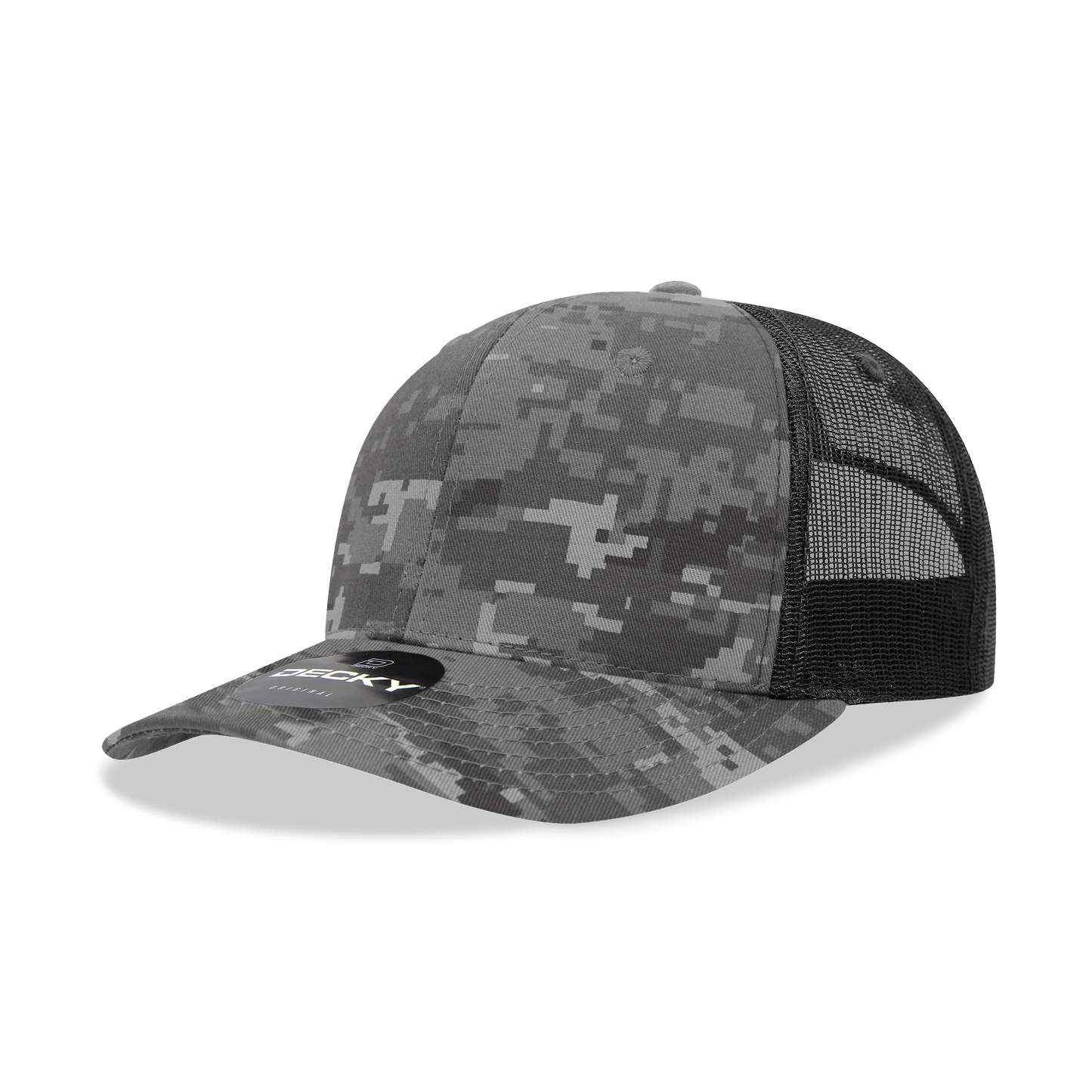 6 Panel Mid Profile Structured Camo Trucker