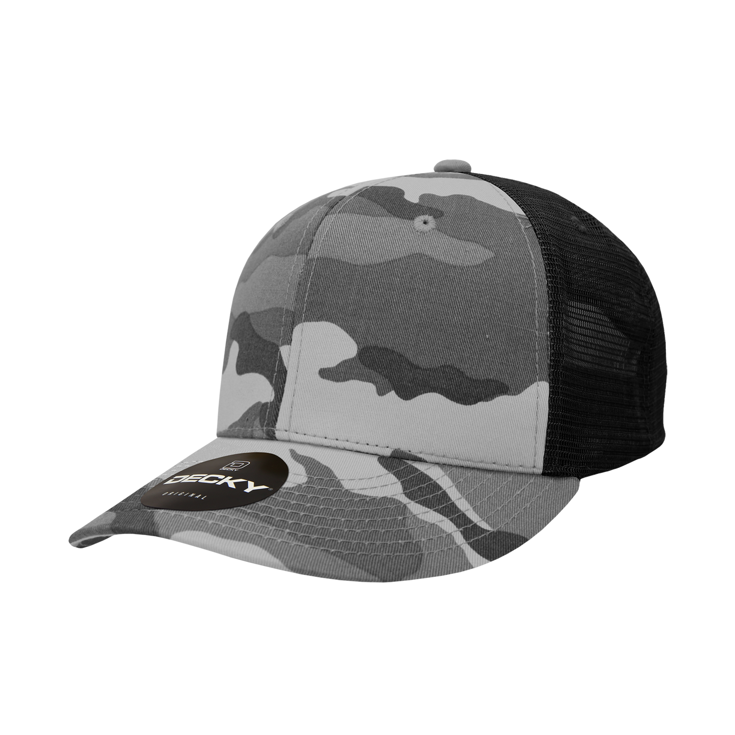6 Panel Mid Profile Structured Camo Trucker