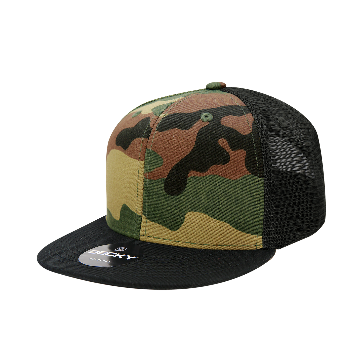 6 Panel High Profile Structured Camo Trucker