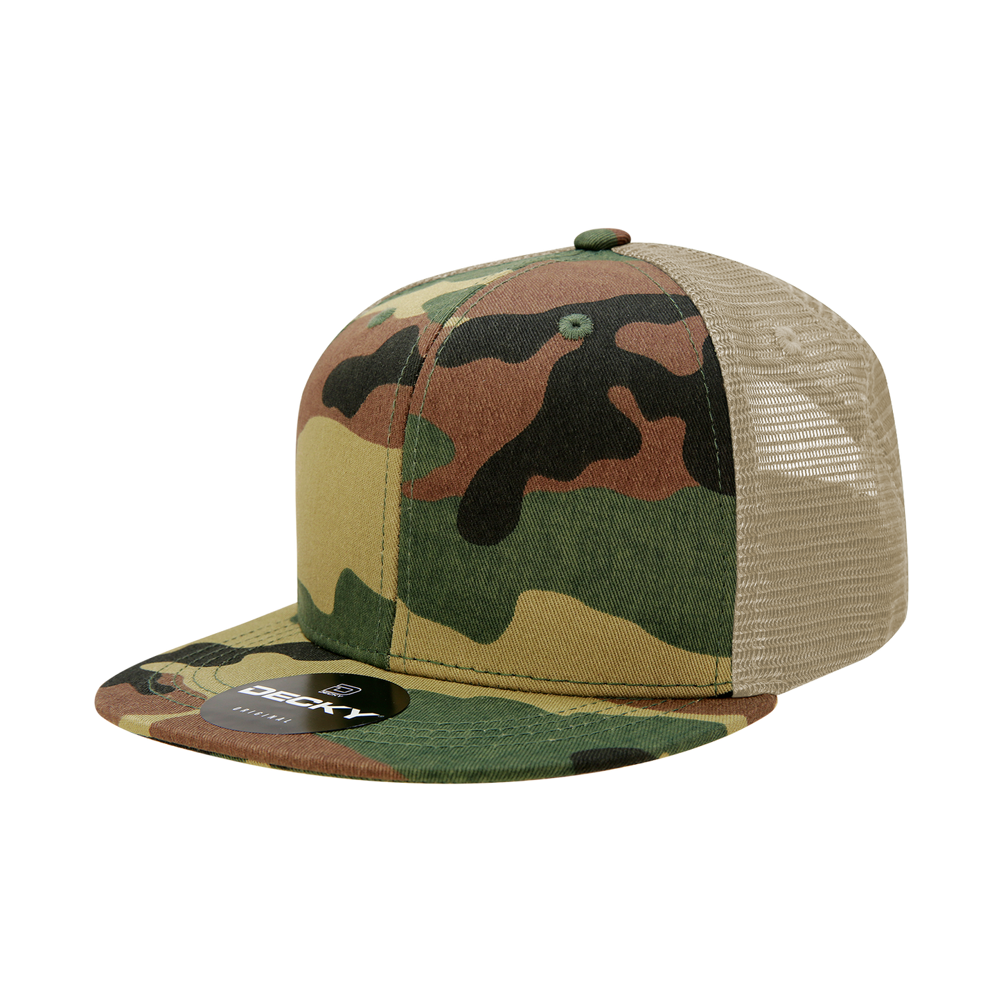 6 Panel High Profile Structured Camo Trucker