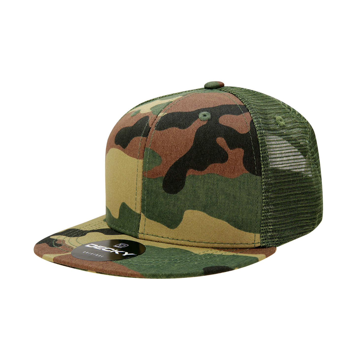 6 Panel High Profile Structured Camo Trucker