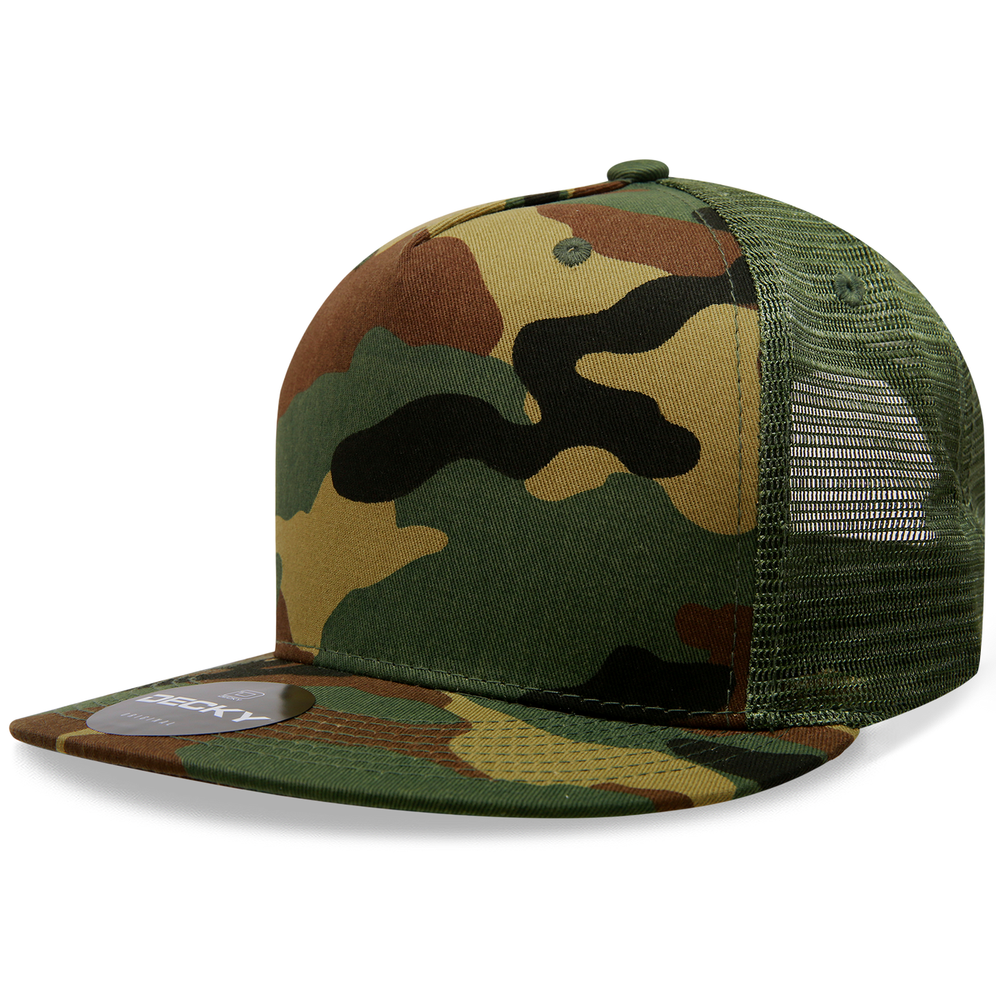 5 Panel High Profile Structured Cotton/Poly Blend Trucker