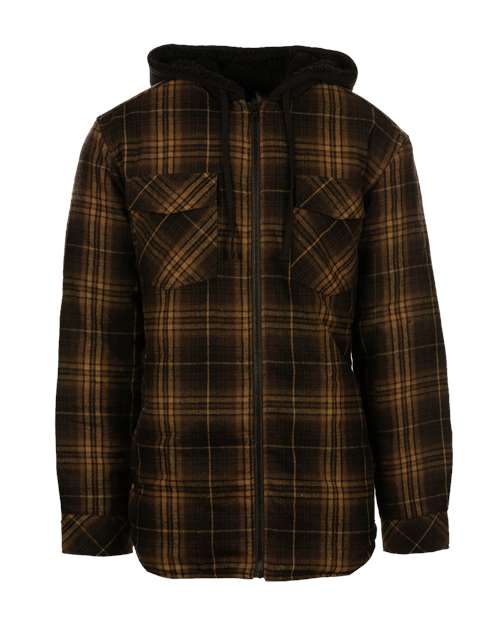 Men's Quilted Flannel Hooded Jacket