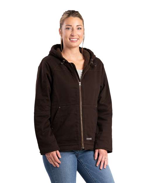 Women's Sherpa-Lined Twill Hooded Jacket