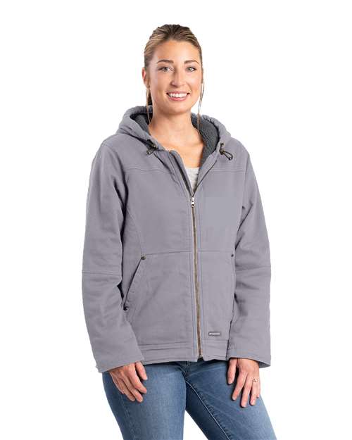 Women's Sherpa-Lined Twill Hooded Jacket