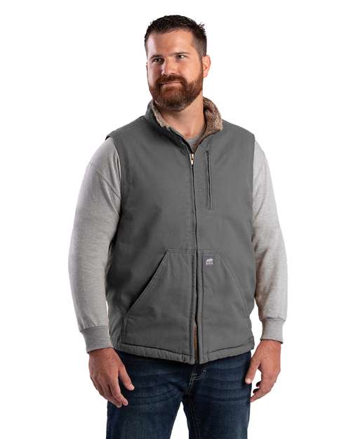 Men's Heartland Sherpa-Lined Washed Duck Vest