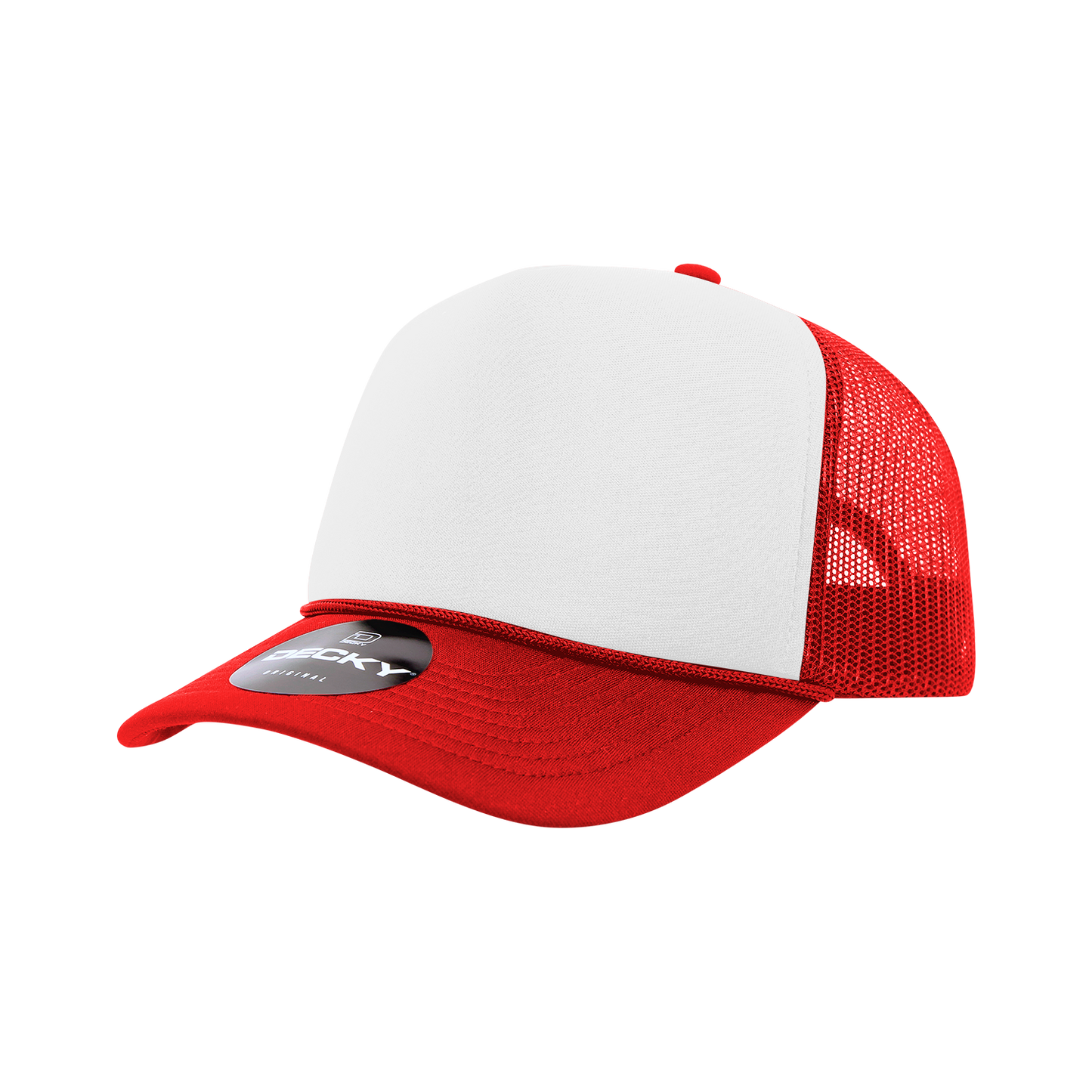 5 Panel Mid Profile Structured Two Tone Foam Trucker