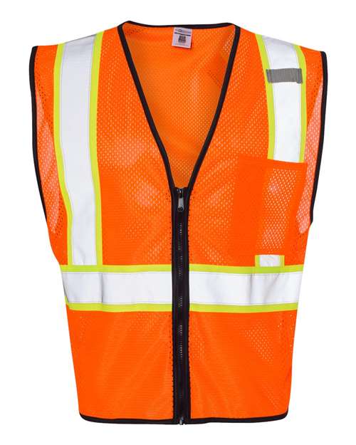 Unisex Economy Contrasting Vest with Zippered Front