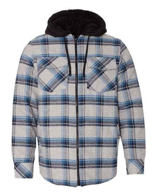 Men's Quilted Flannel Hooded Jacket