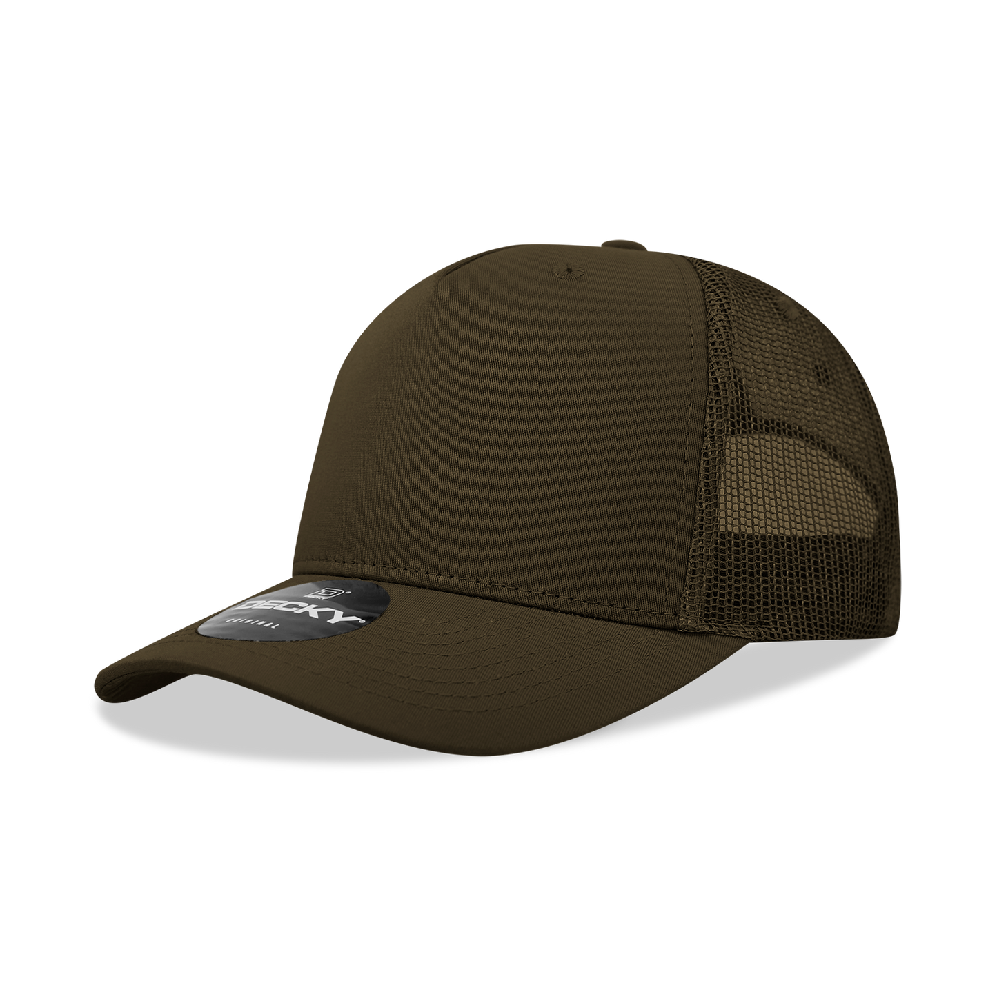 5 Panel Mid Profile Structured Cotton Blend Trucker