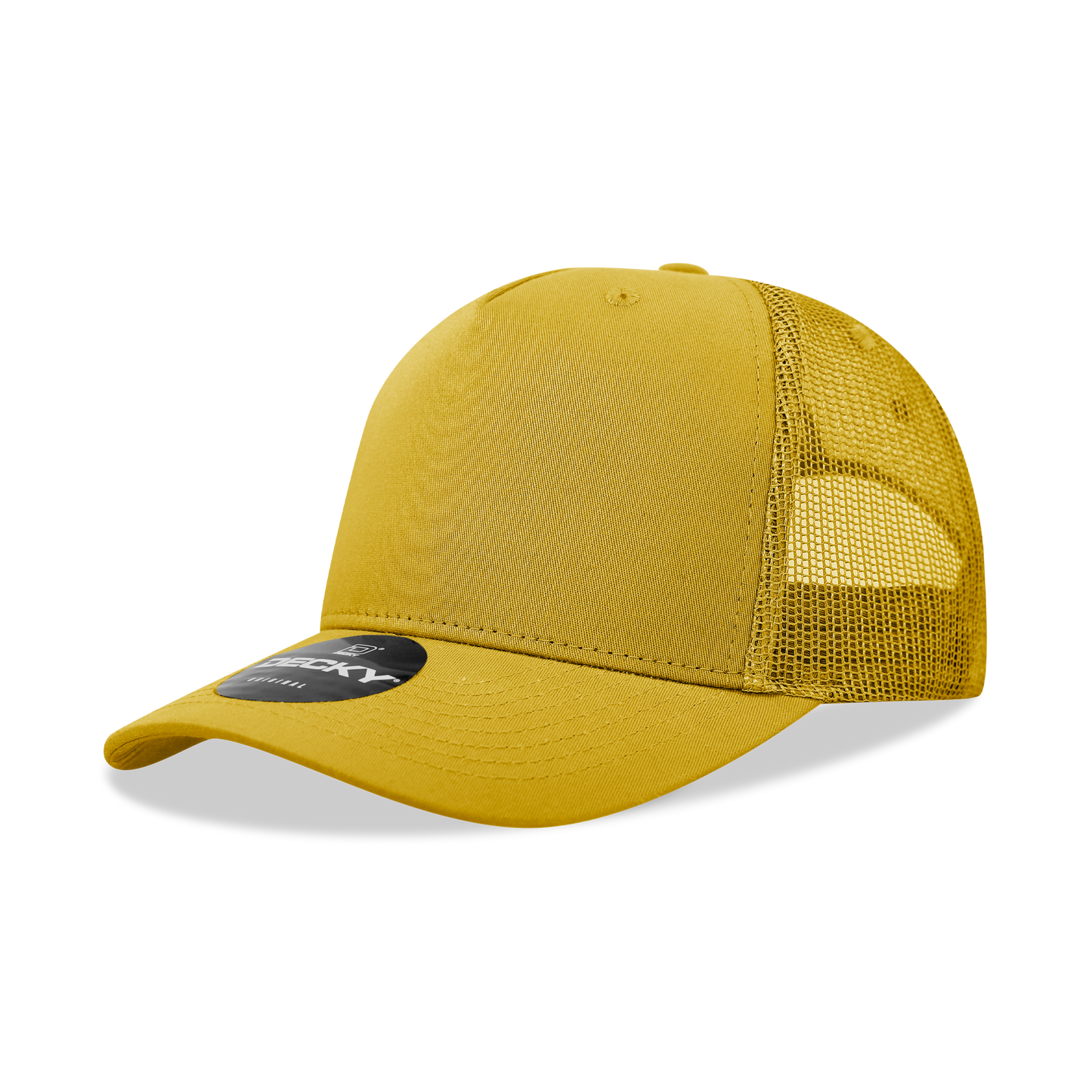 5 Panel Mid Profile Structured Cotton Blend Trucker