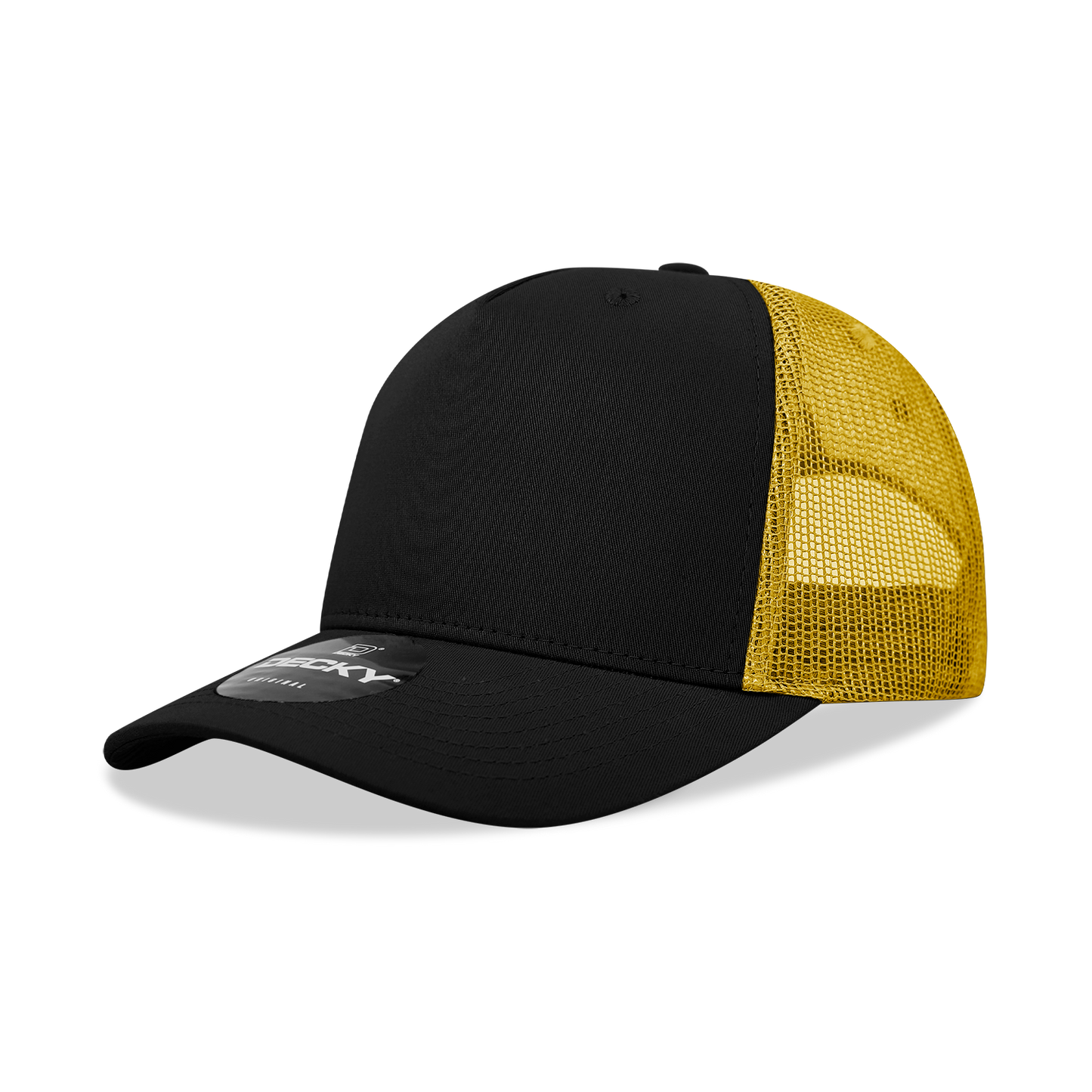 5 Panel Mid Profile Structured Cotton Blend Trucker