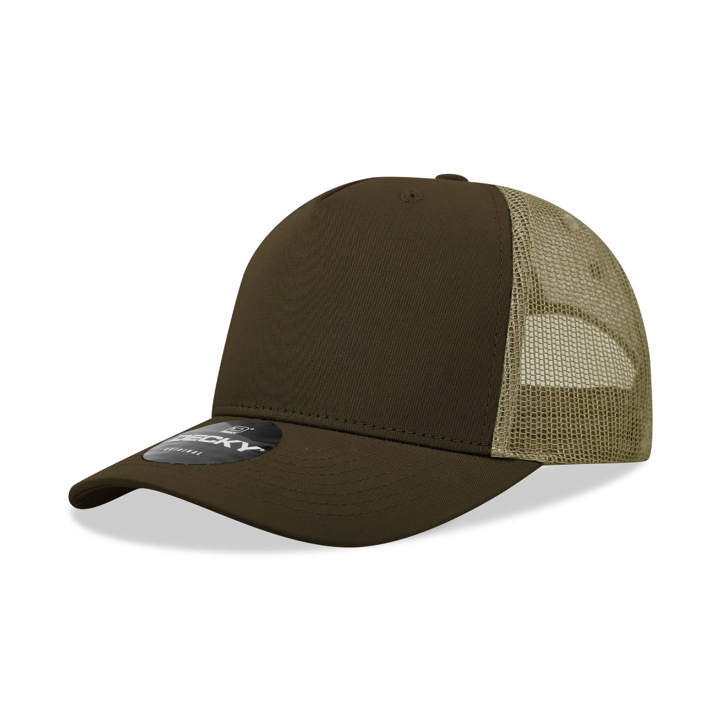 5 Panel Mid Profile Structured Cotton Blend Trucker