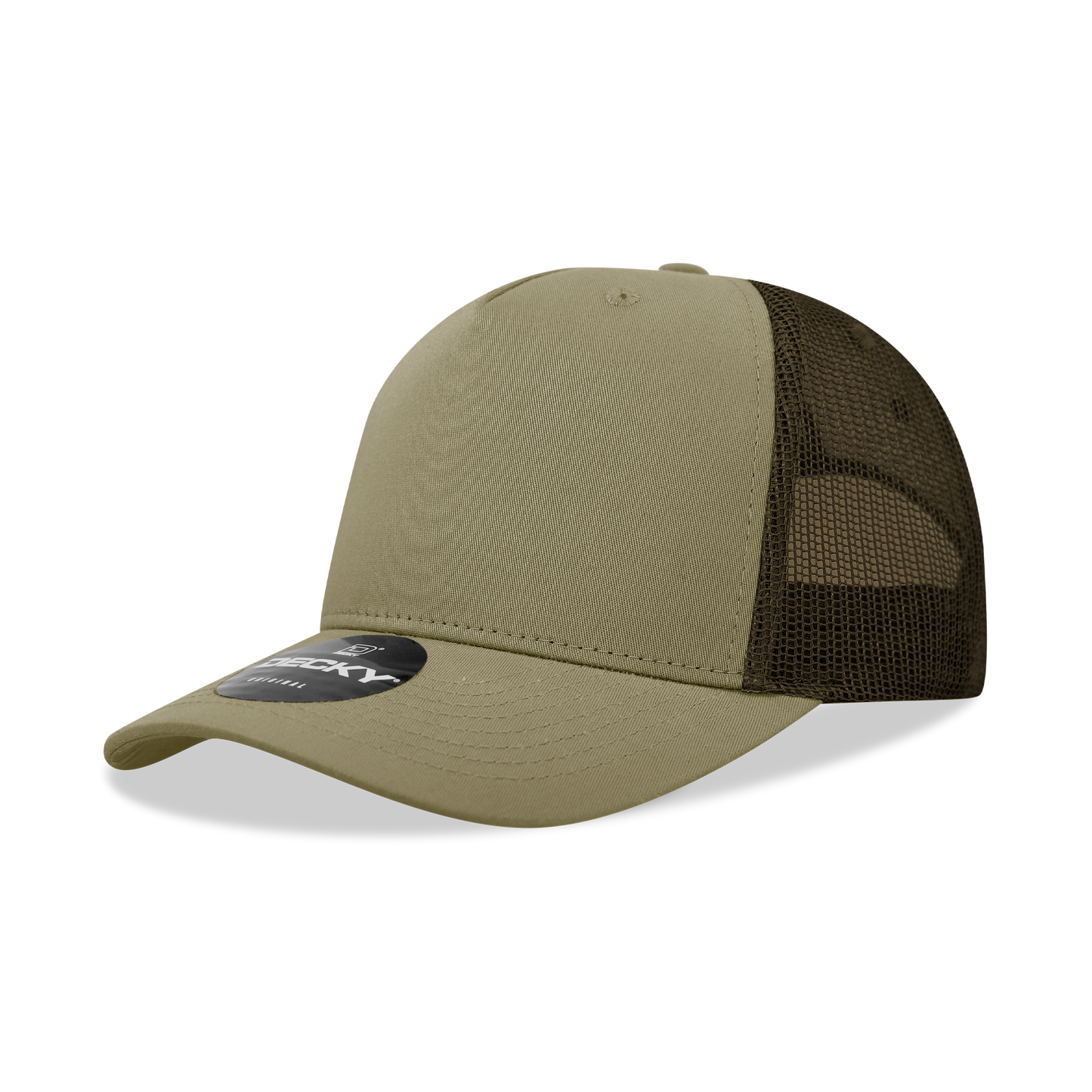 5 Panel Mid Profile Structured Cotton Blend Trucker