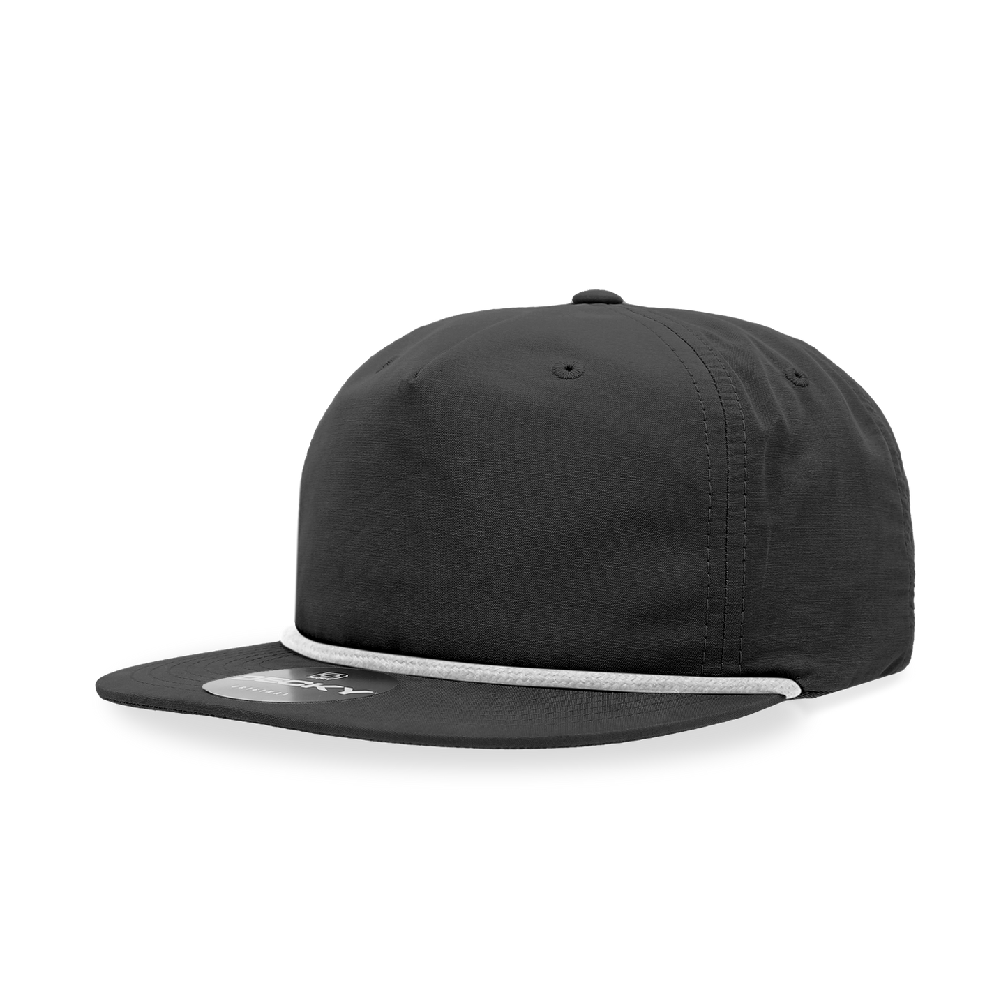 5 Panel High Profile Relaxed Cotton Blend Rope Hat