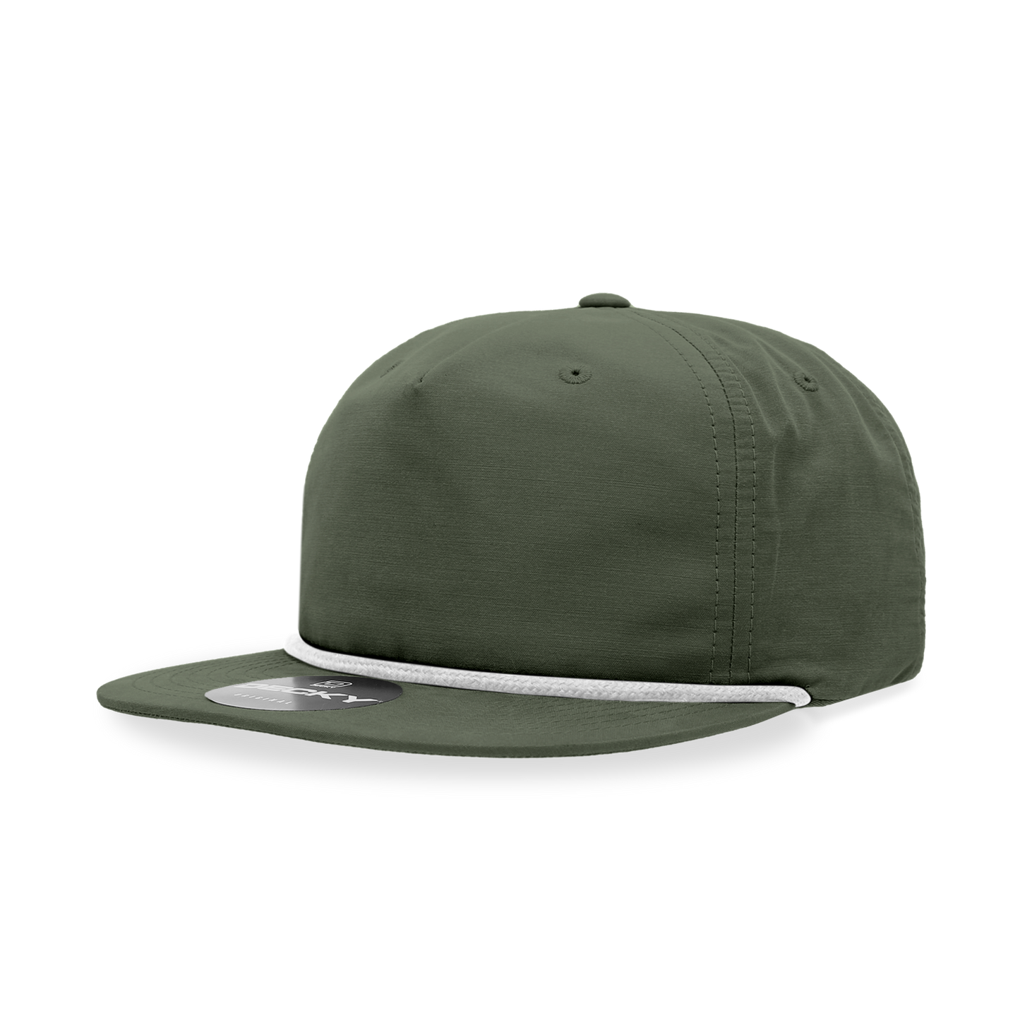 5 Panel High Profile Relaxed Cotton Blend Rope Hat