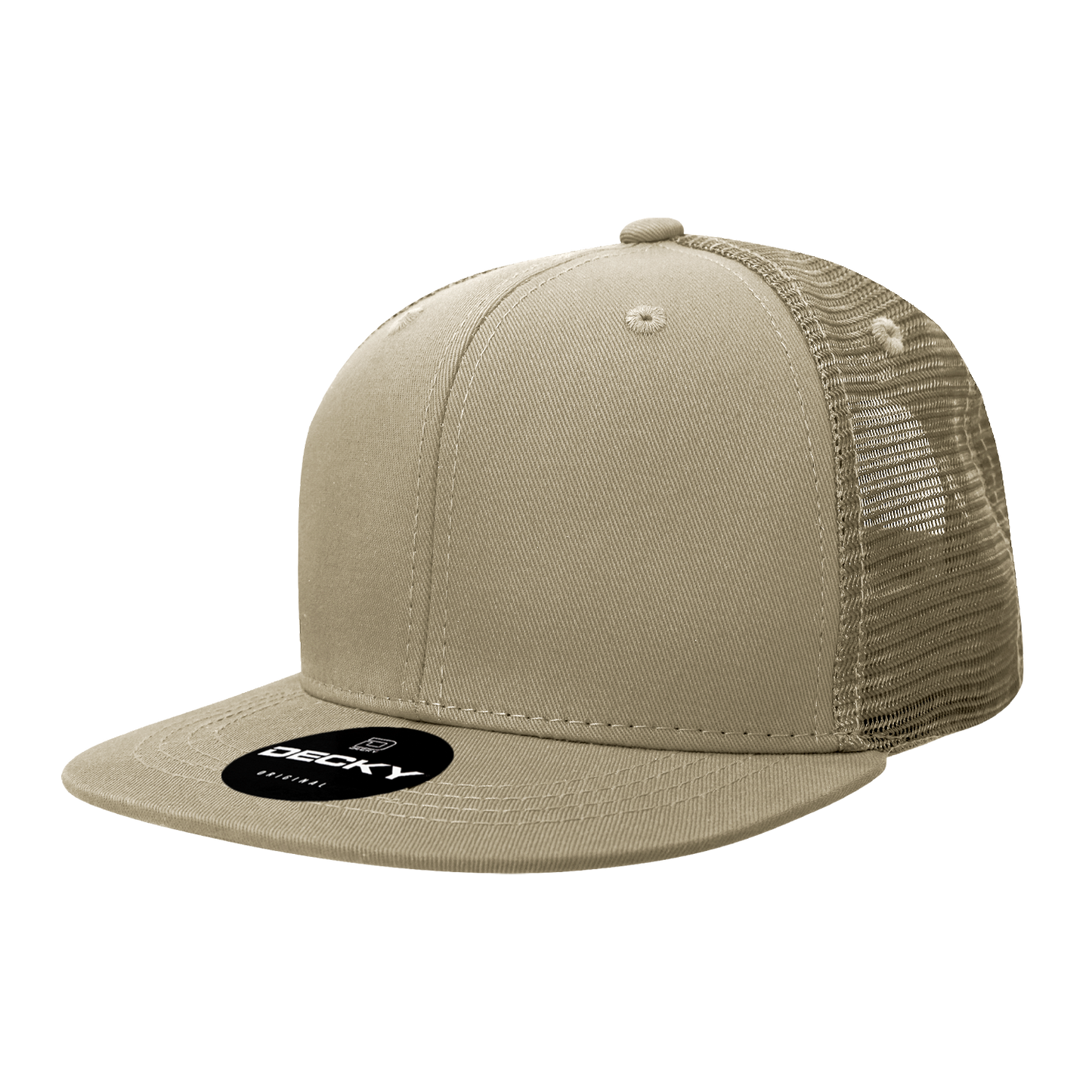 6 Panel High Profile Structured Cotton Blend Trucker