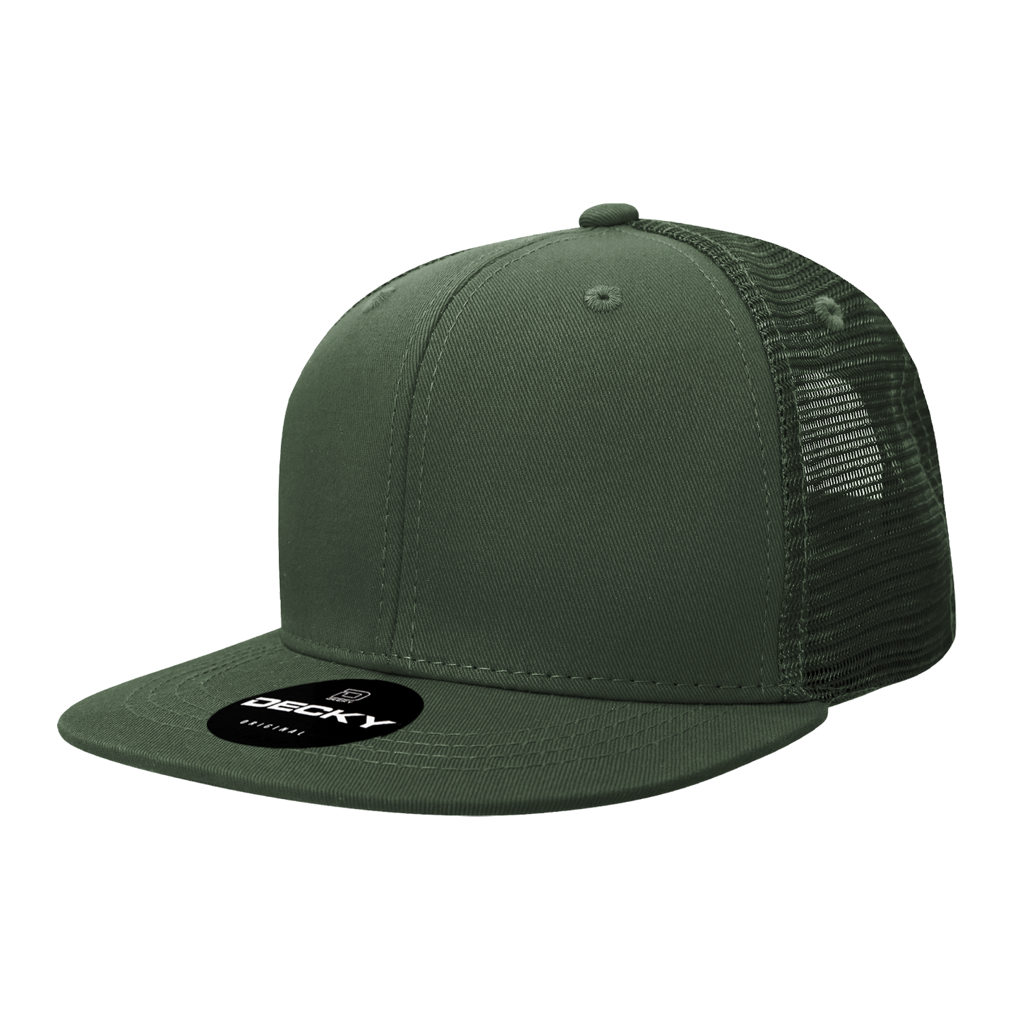 6 Panel High Profile Structured Cotton Blend Trucker