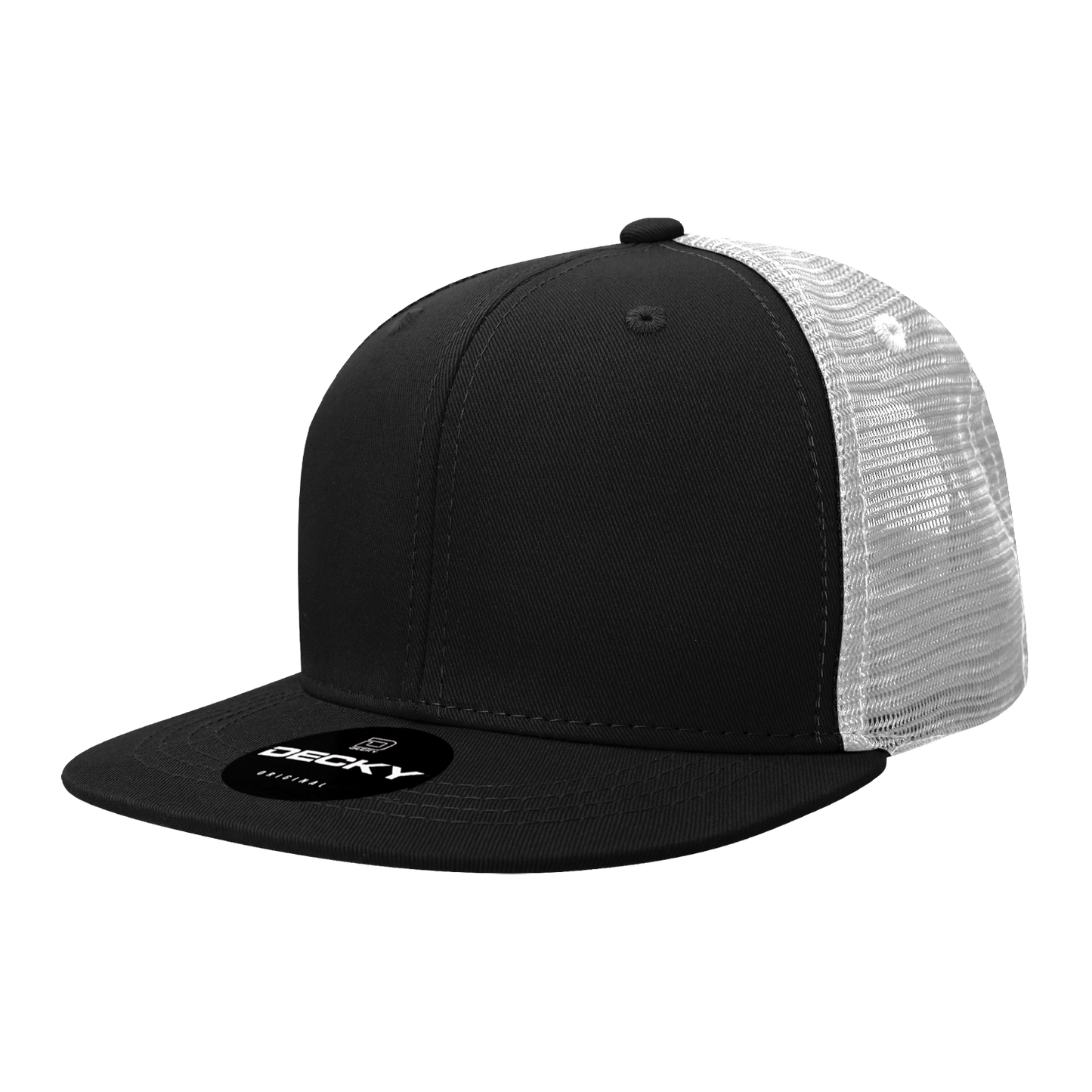 6 Panel High Profile Structured Cotton Blend Trucker