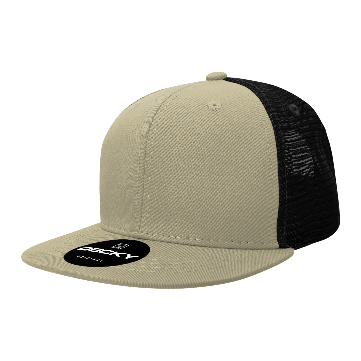 6 Panel High Profile Structured Cotton Blend Trucker