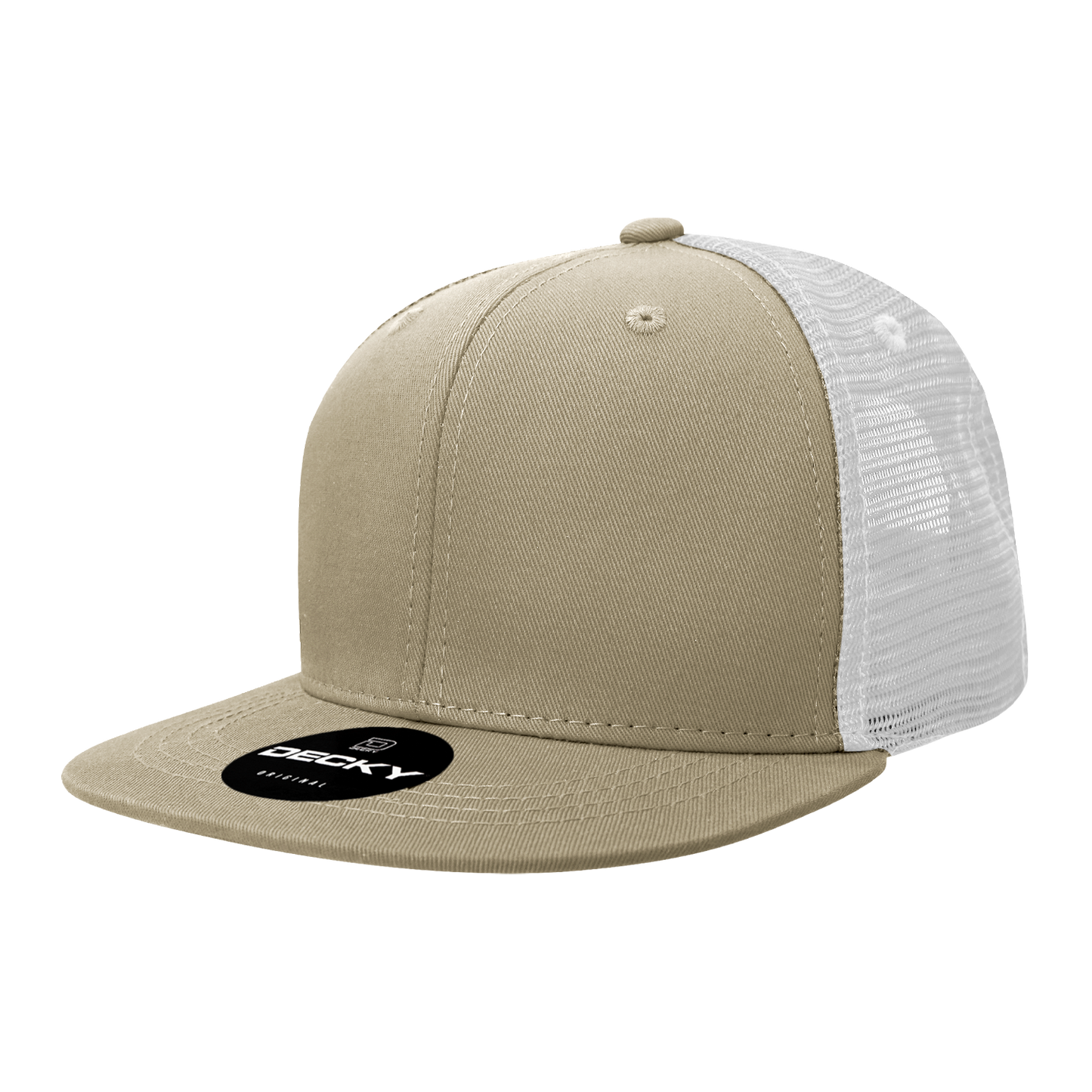 6 Panel High Profile Structured Cotton Blend Trucker