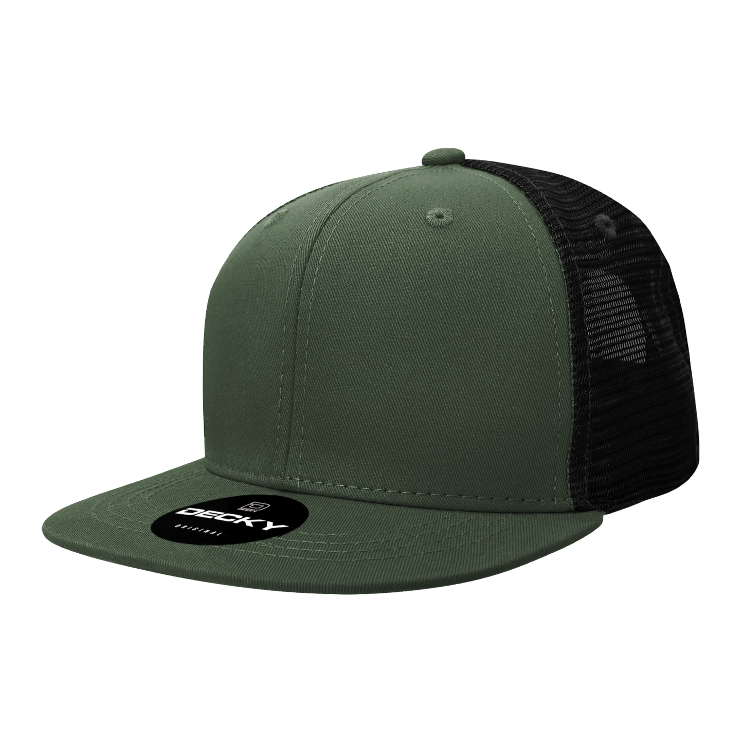 6 Panel High Profile Structured Cotton Blend Trucker