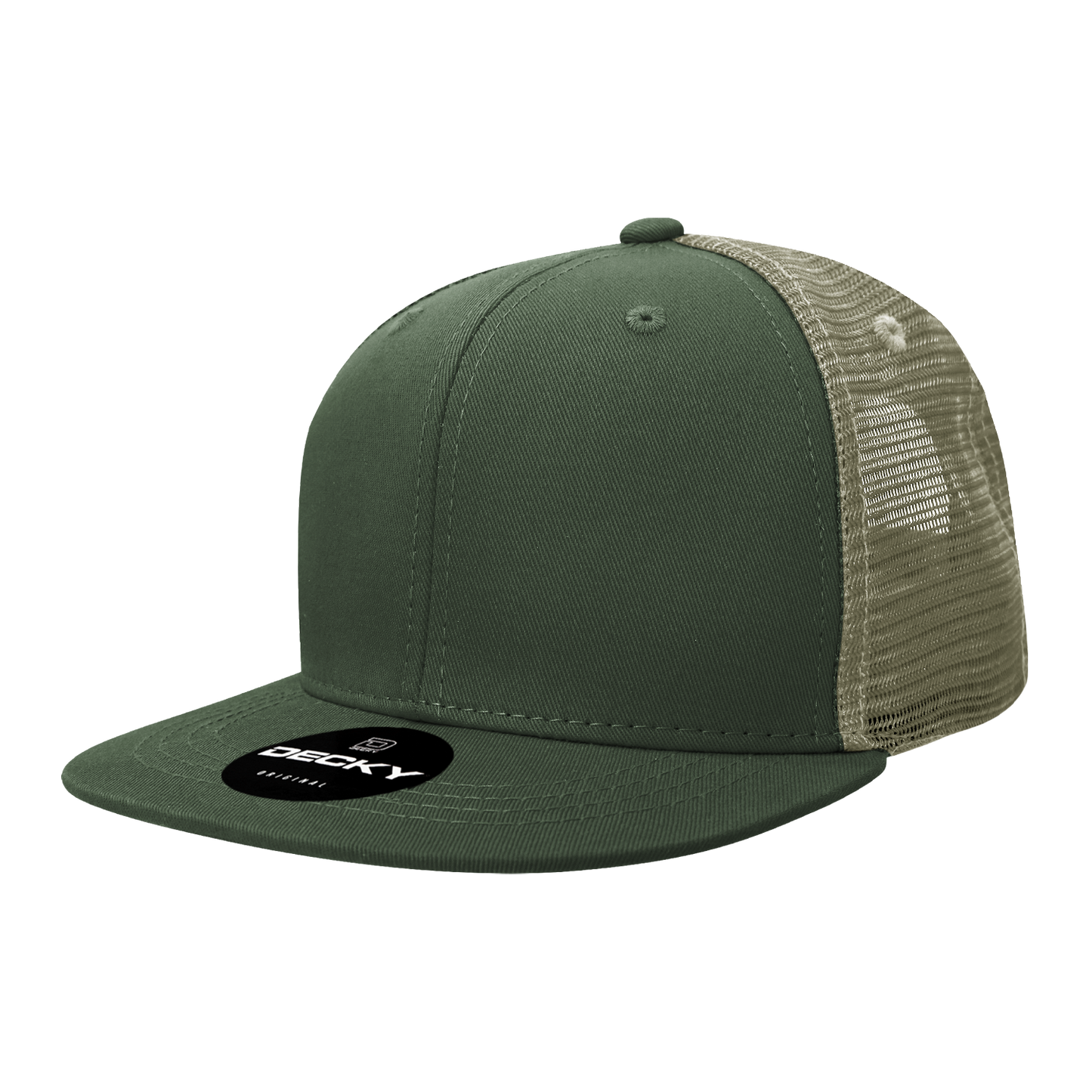 6 Panel High Profile Structured Cotton Blend Trucker