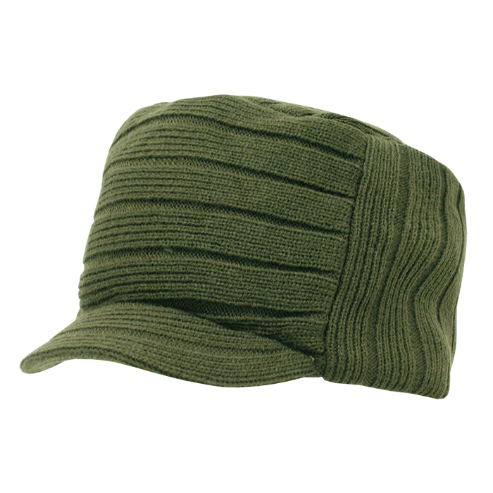Knitted Flat Top Cap w/ Visor
