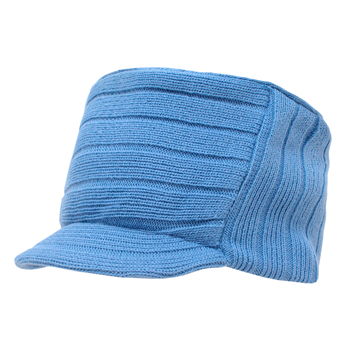 Knitted Flat Top Cap w/ Visor