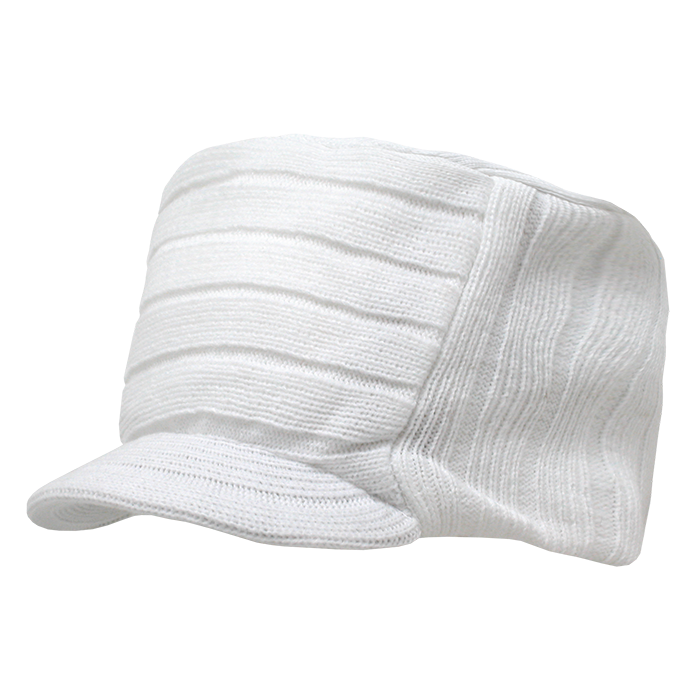 Knitted Flat Top Cap w/ Visor