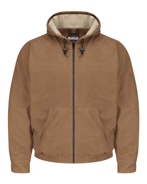 Men's Tall Brown Duck Hooded Jacket - EXCEL FR® ComforTouch