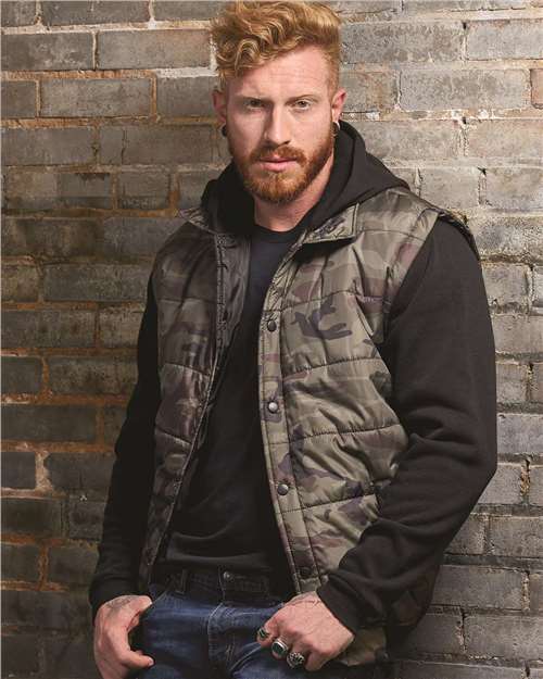 Men's Nylon Vest with Fleece Sleeves