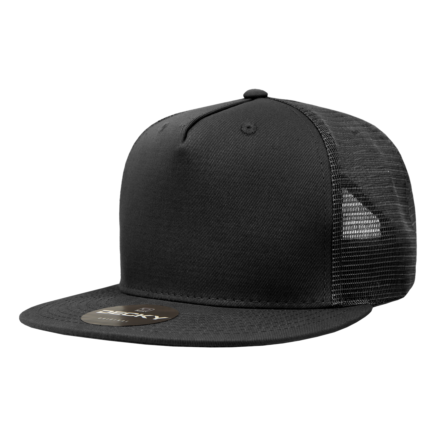 5 Panel High Profile Structured Cotton Blend Trucker