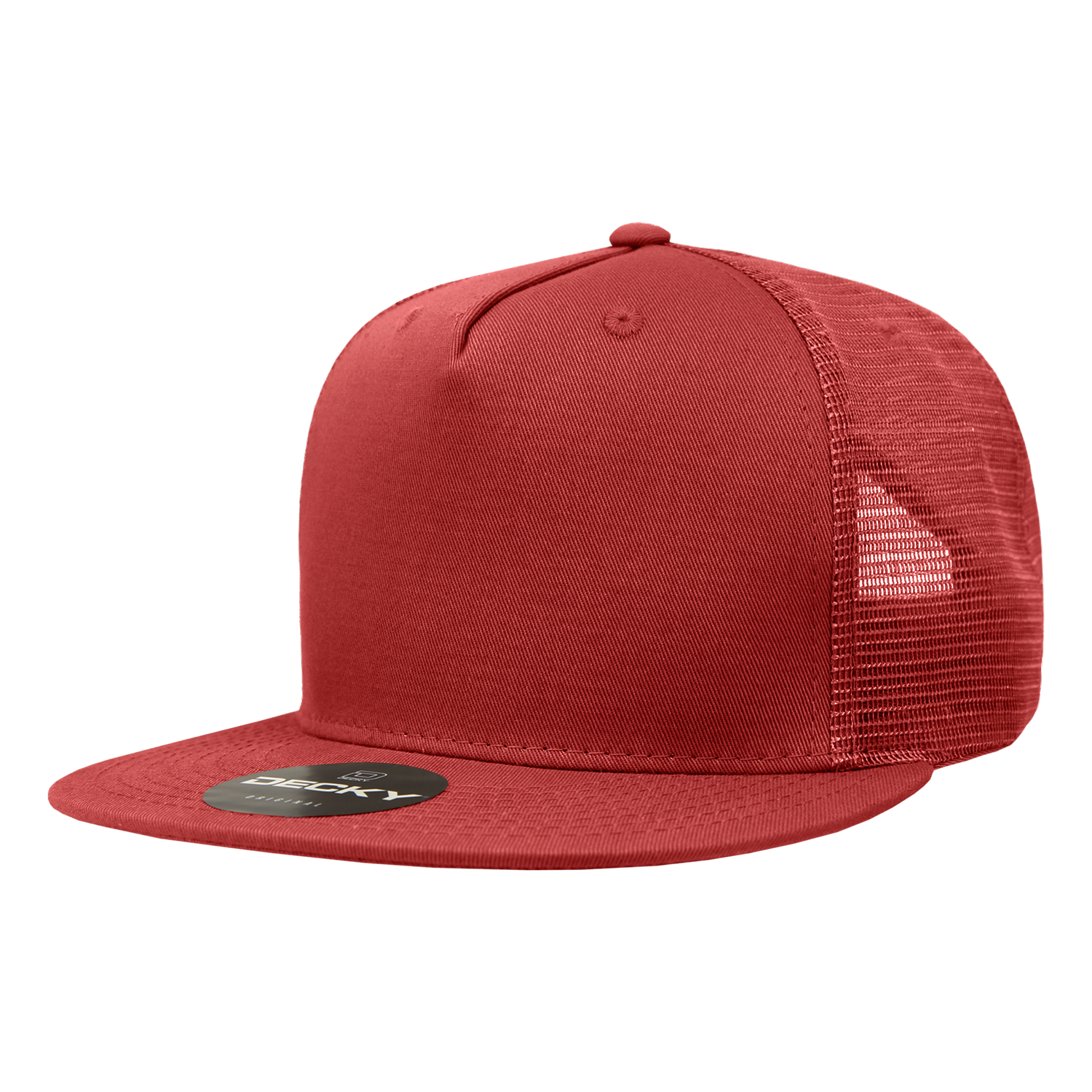 5 Panel High Profile Structured Cotton Blend Trucker