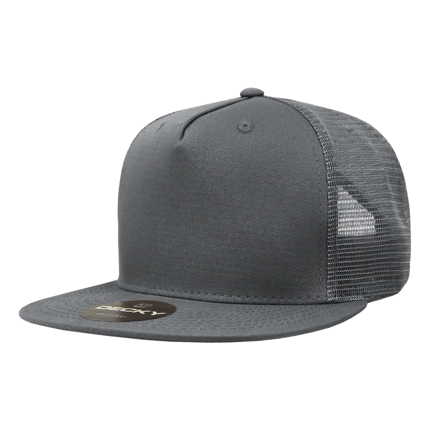 5 Panel High Profile Structured Cotton Blend Trucker