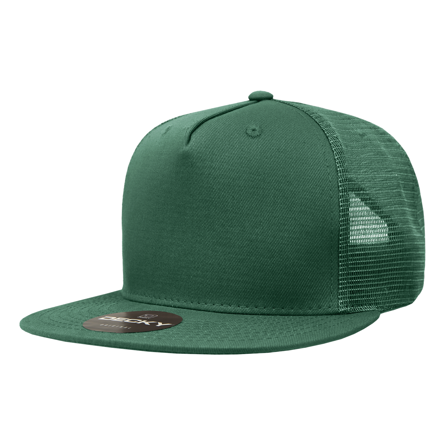 5 Panel High Profile Structured Cotton Blend Trucker