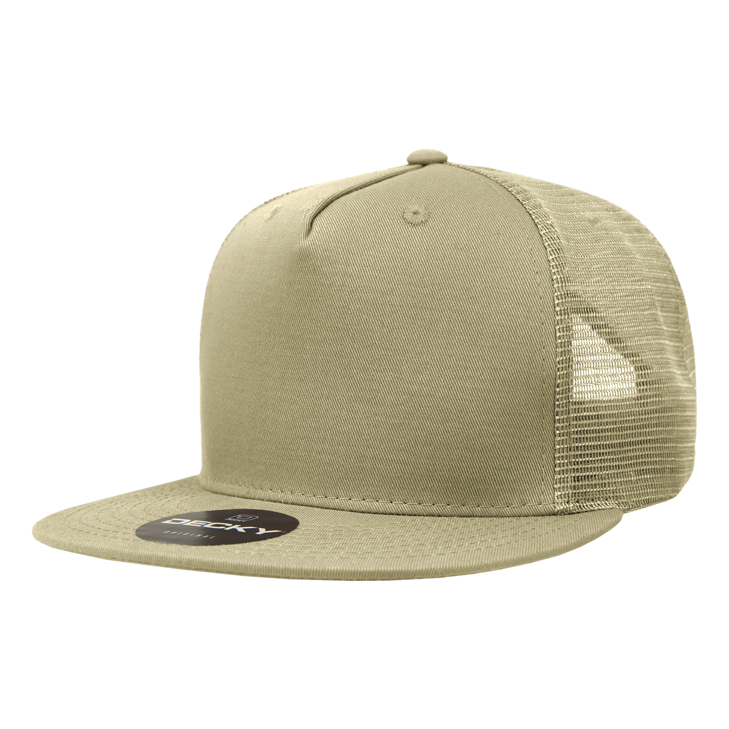 5 Panel High Profile Structured Cotton Blend Trucker