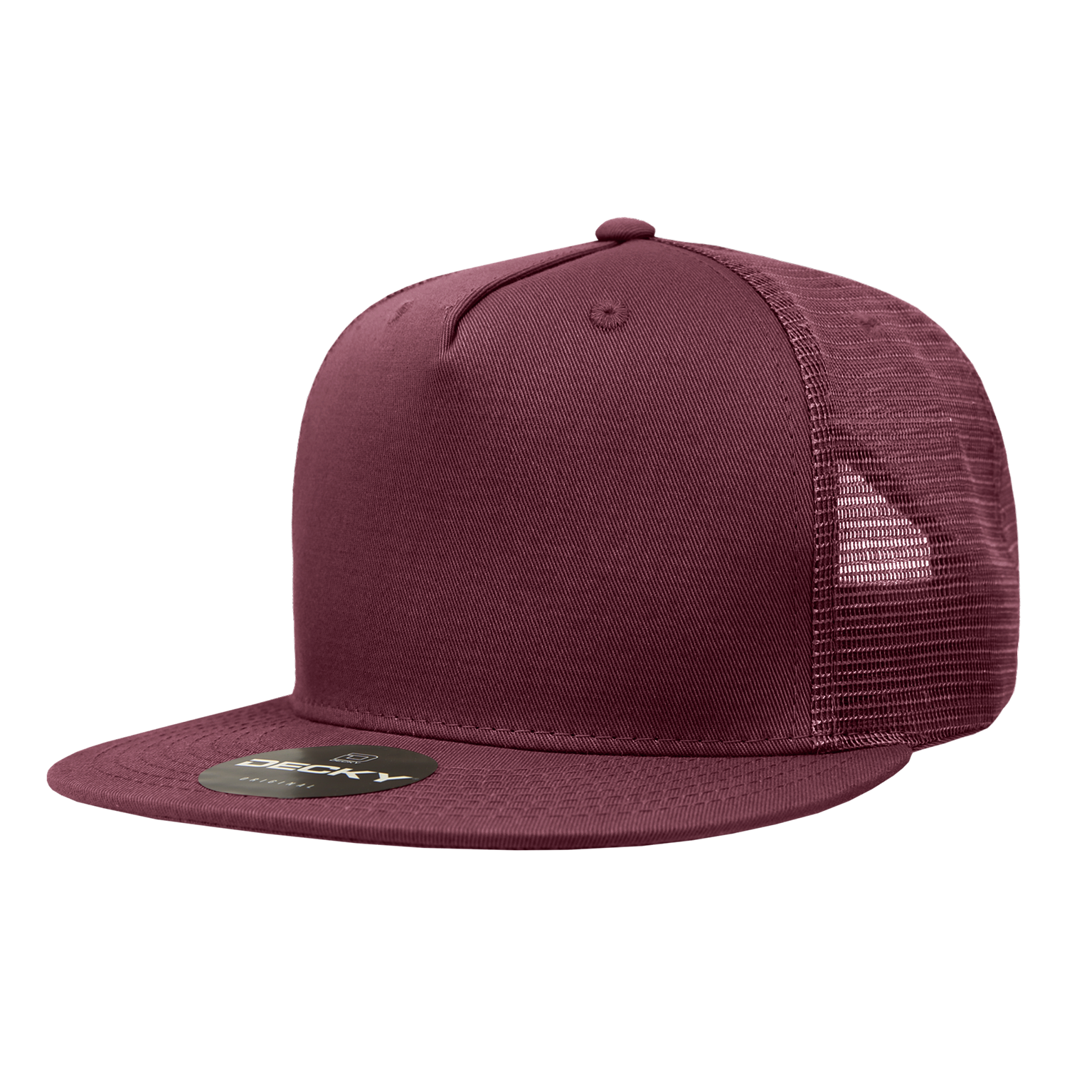 5 Panel High Profile Structured Cotton Blend Trucker