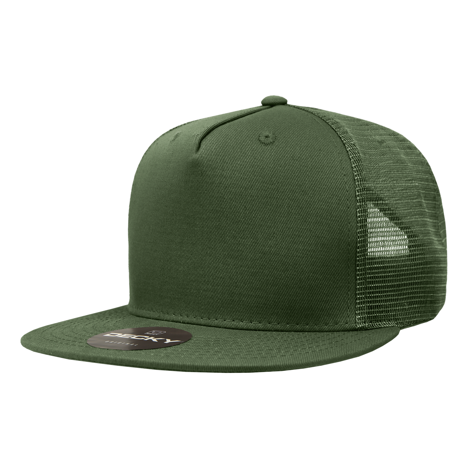 5 Panel High Profile Structured Cotton Blend Trucker