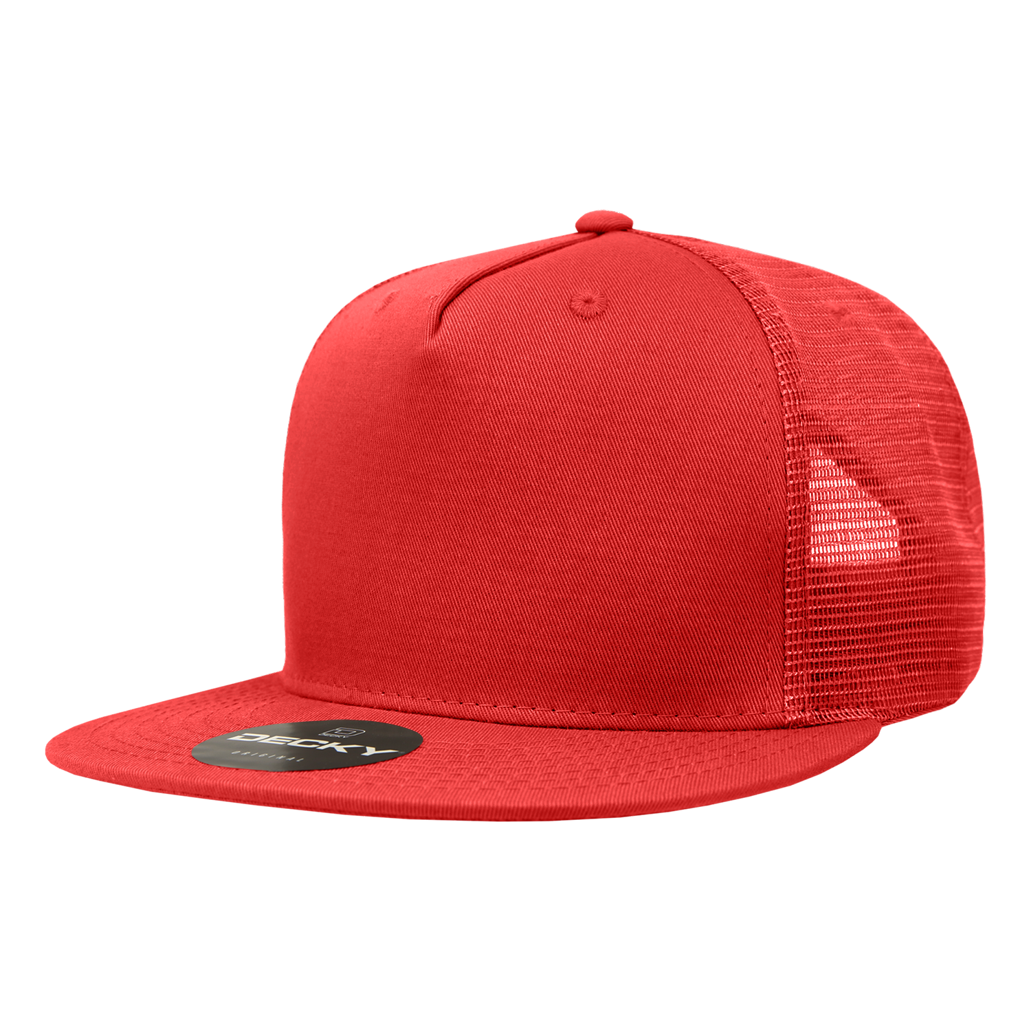 5 Panel High Profile Structured Cotton Blend Trucker