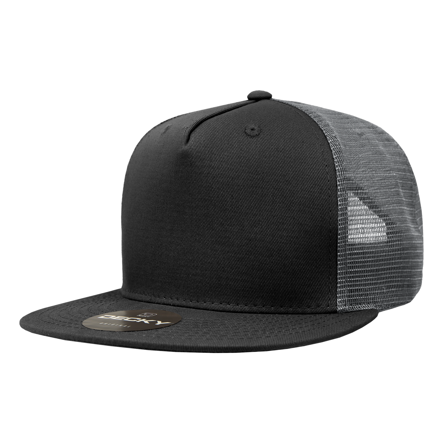 5 Panel High Profile Structured Cotton Blend Trucker