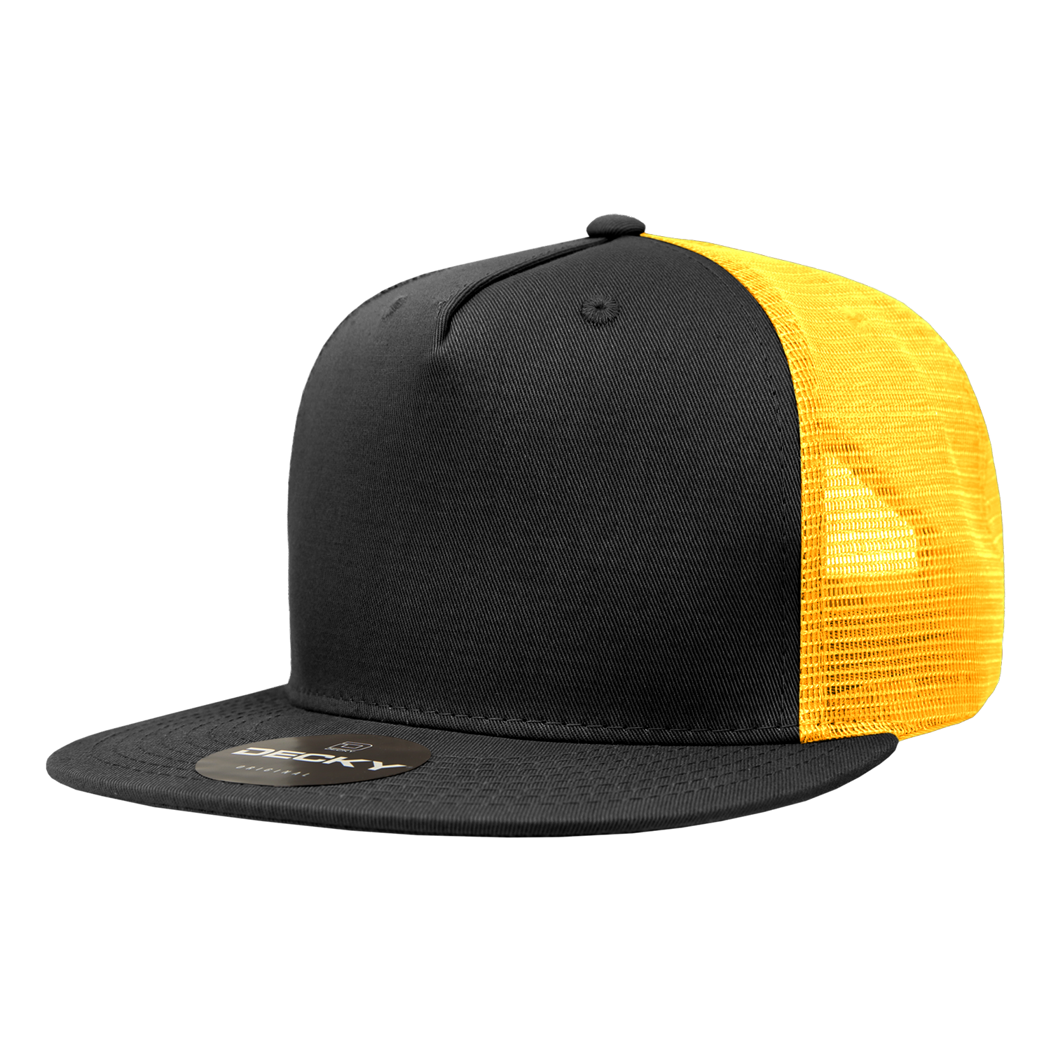 5 Panel High Profile Structured Cotton Blend Trucker