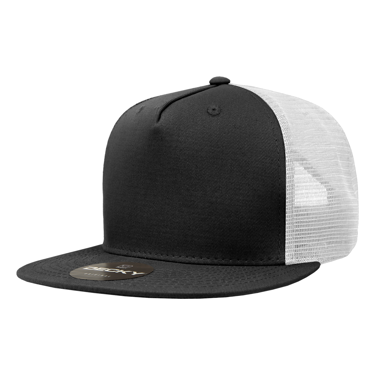5 Panel High Profile Structured Cotton Blend Trucker